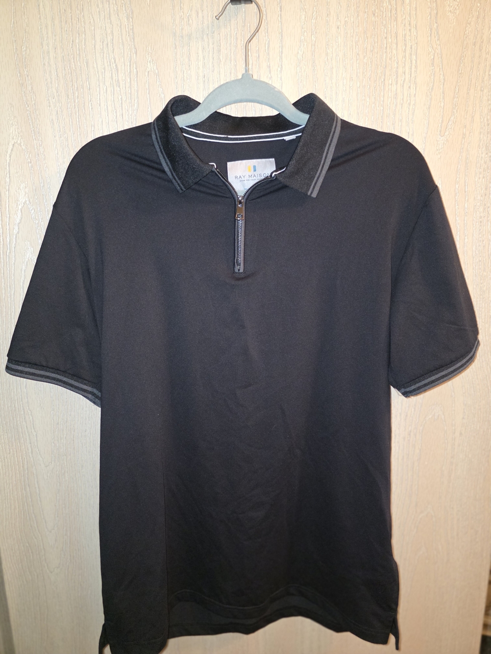 FINAL PRICE! Black Short-Sleeve Zip Polo Shirt
